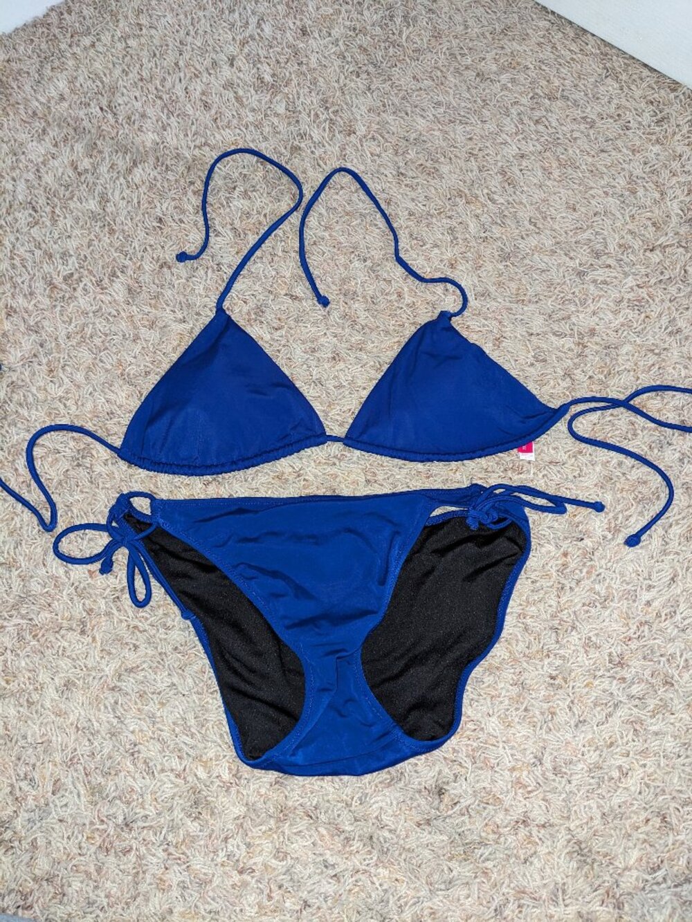 Victoria's Secret Swim Dark Blue String Bikini Sz L - Picture 2 of 4